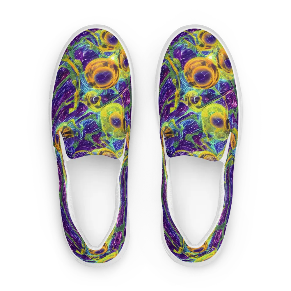 Electric Nectar on Men's Slip-On Canvas Shoes — Front