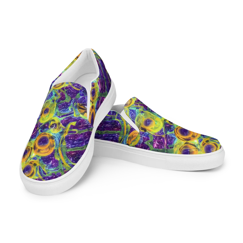 Electric Nectar on Men's Slip-On Canvas Shoes — Left Front