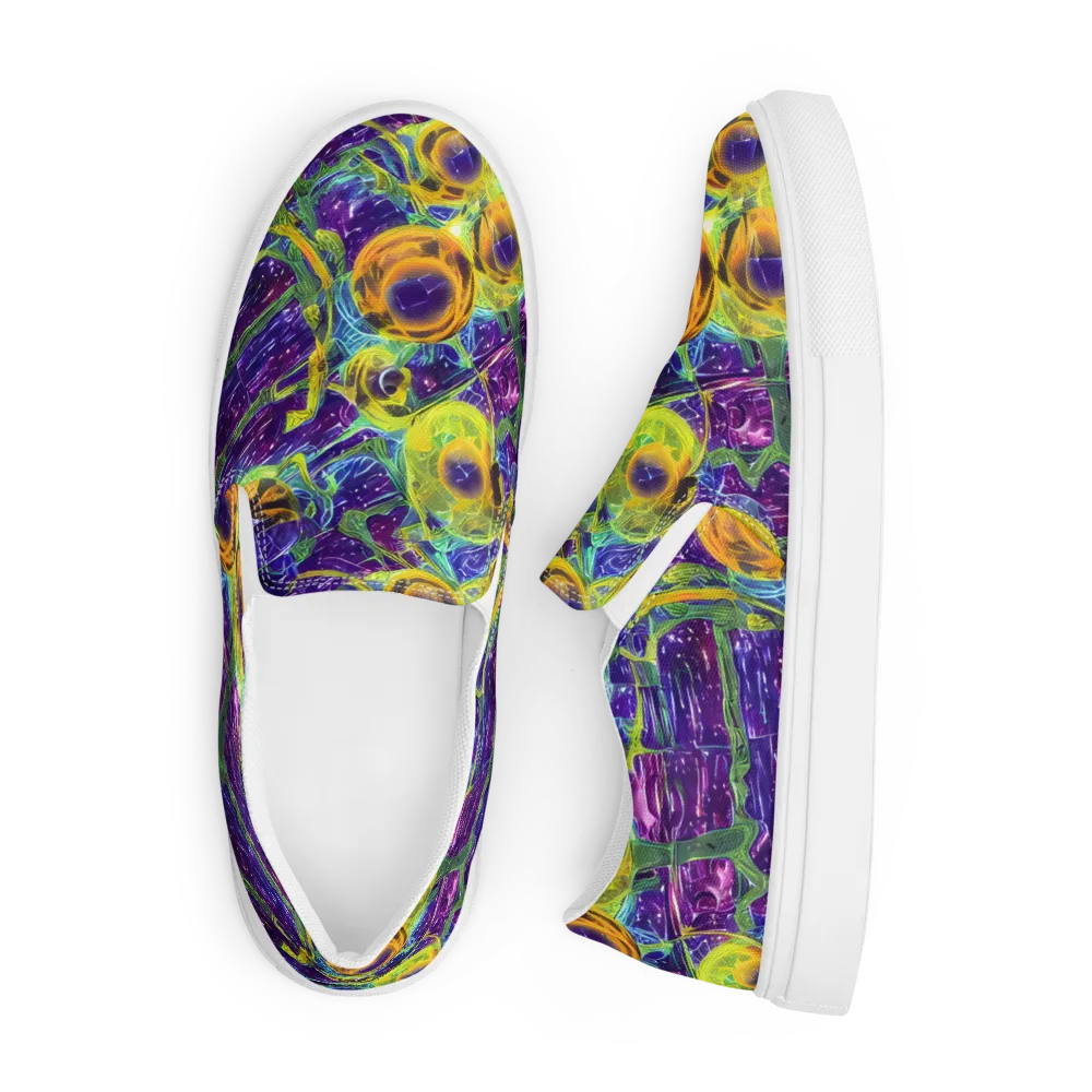Electric Nectar on Men's Slip-On Canvas Shoes — Front
