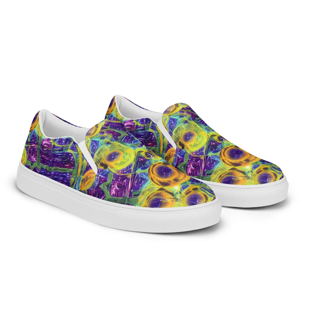 Electric Nectar on Women's Slip-On Canvas Shoes — Right Front