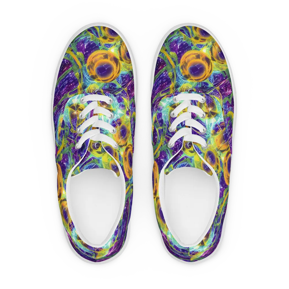 Electric Nectar on Men's Lace-Up Canvas Shoes — Front