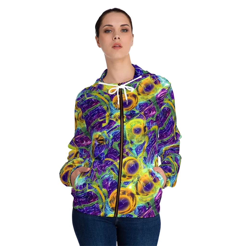 Electric Nectar on Women's Full-Zip Hoodie — Front On Person