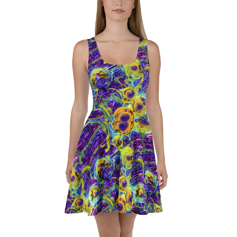 Electric Nectar on Skater Dress — Front