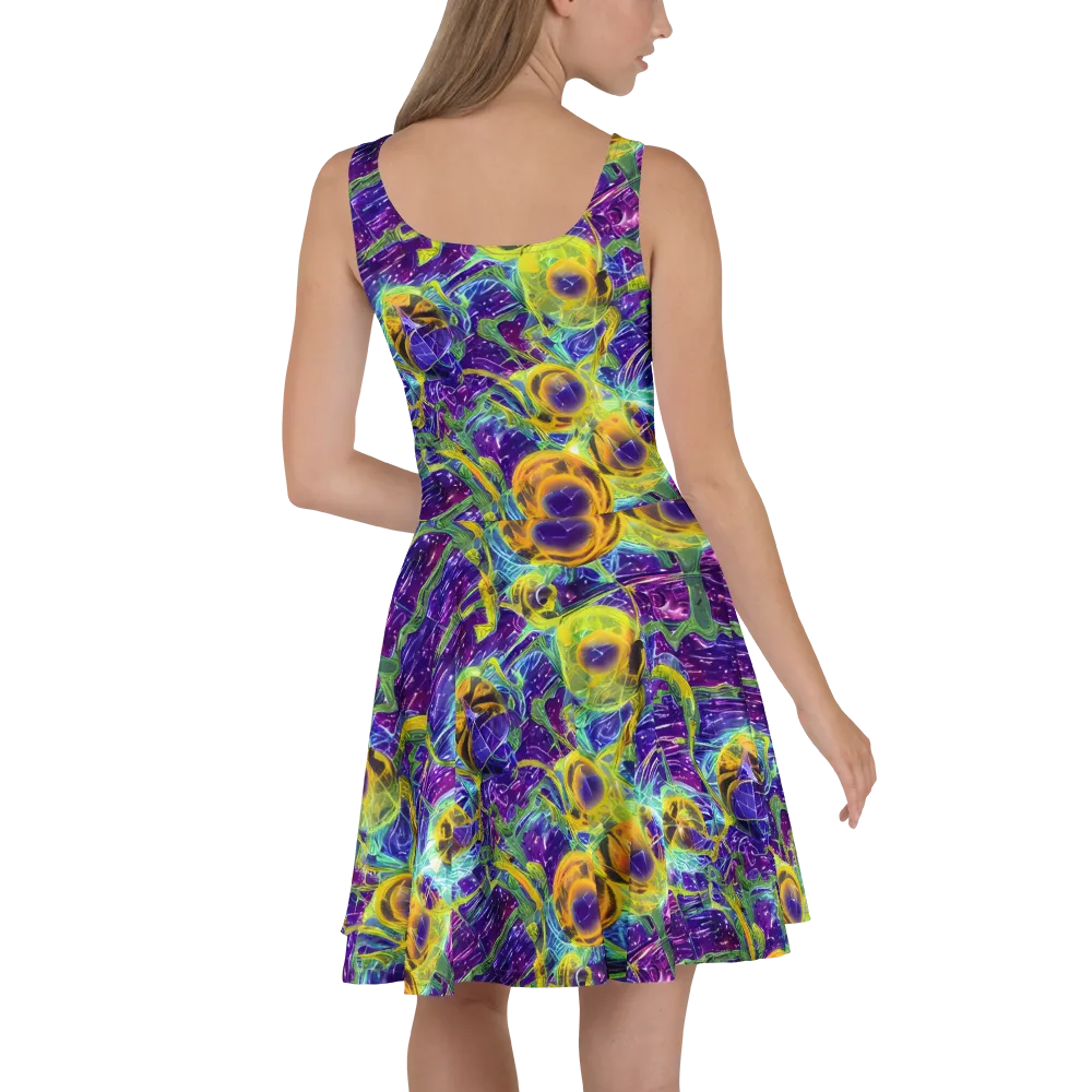 Electric Nectar on Skater Dress — Back