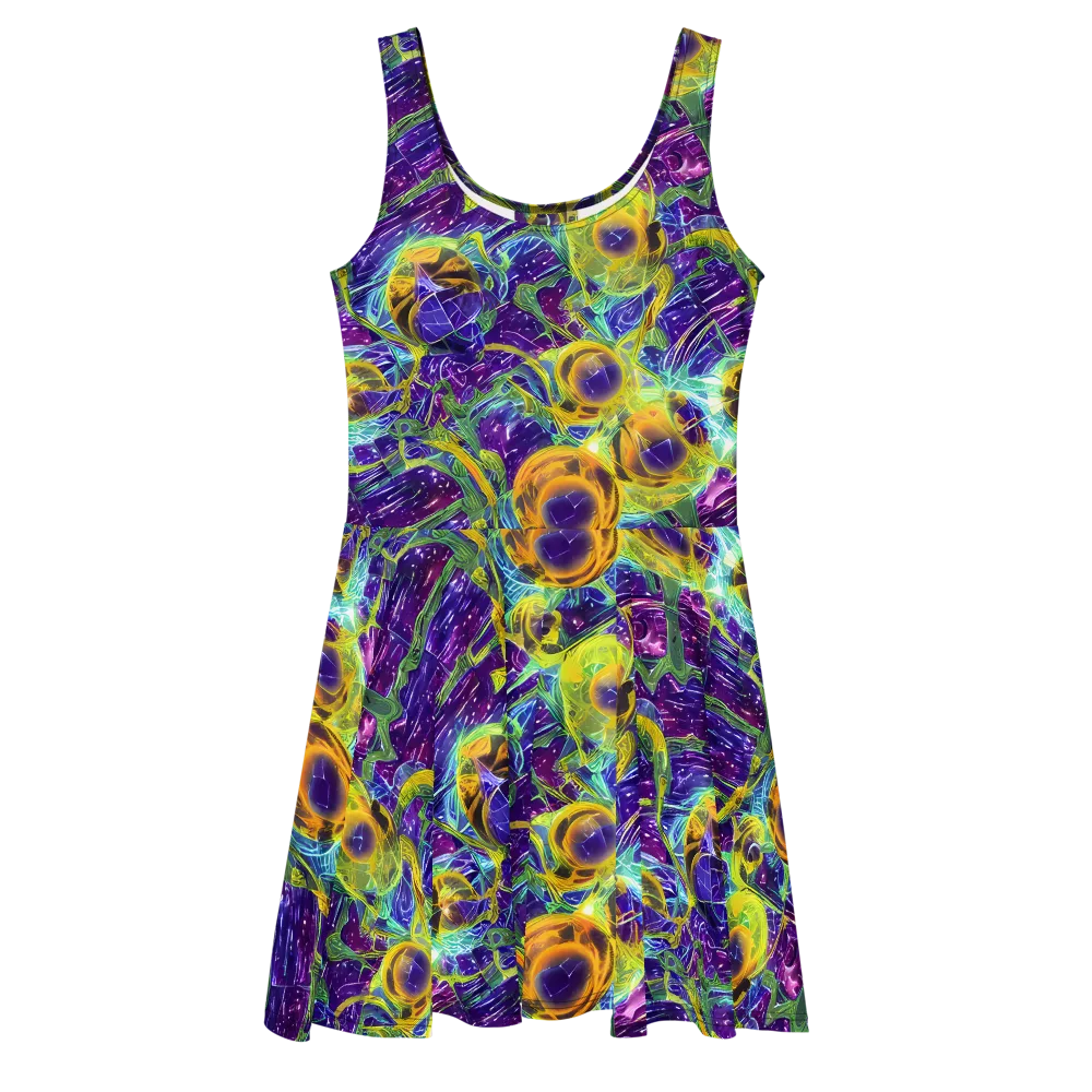 Electric Nectar on Skater Dress — Front