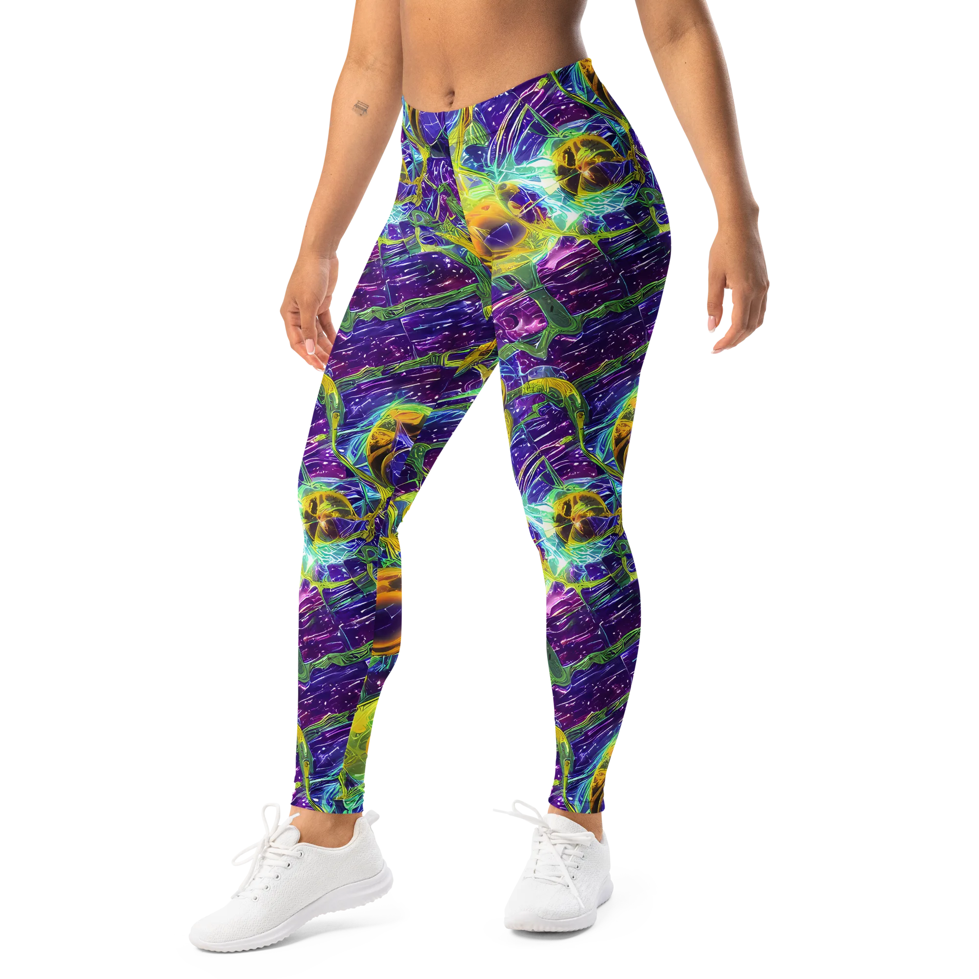 Electric Nectar on Leggings — Left Front
