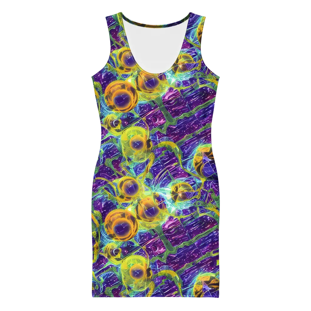 Electric Nectar on Bodycon Dress — Front