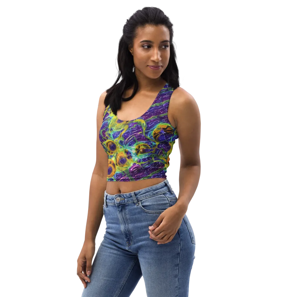 Electric Nectar on Crop Top — Left Front