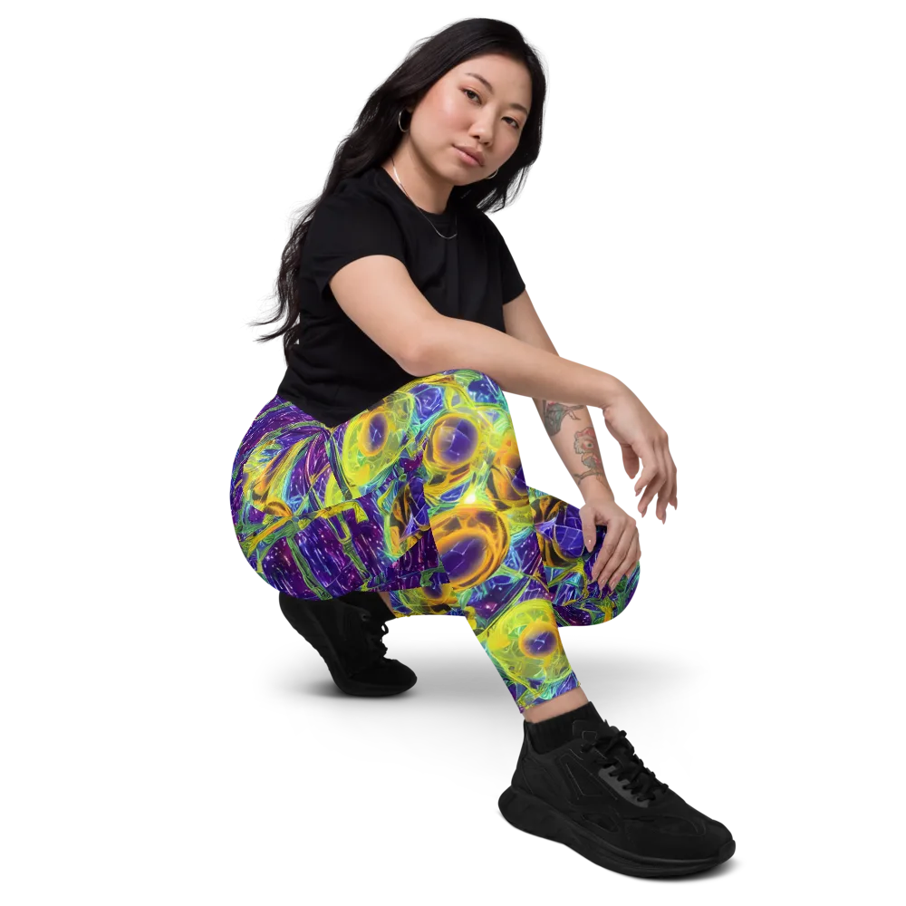 Electric Nectar on Leggings with Pockets — Right Front