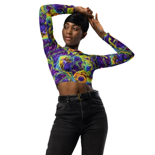Electric Nectar on a Long Sleeve Crop Top