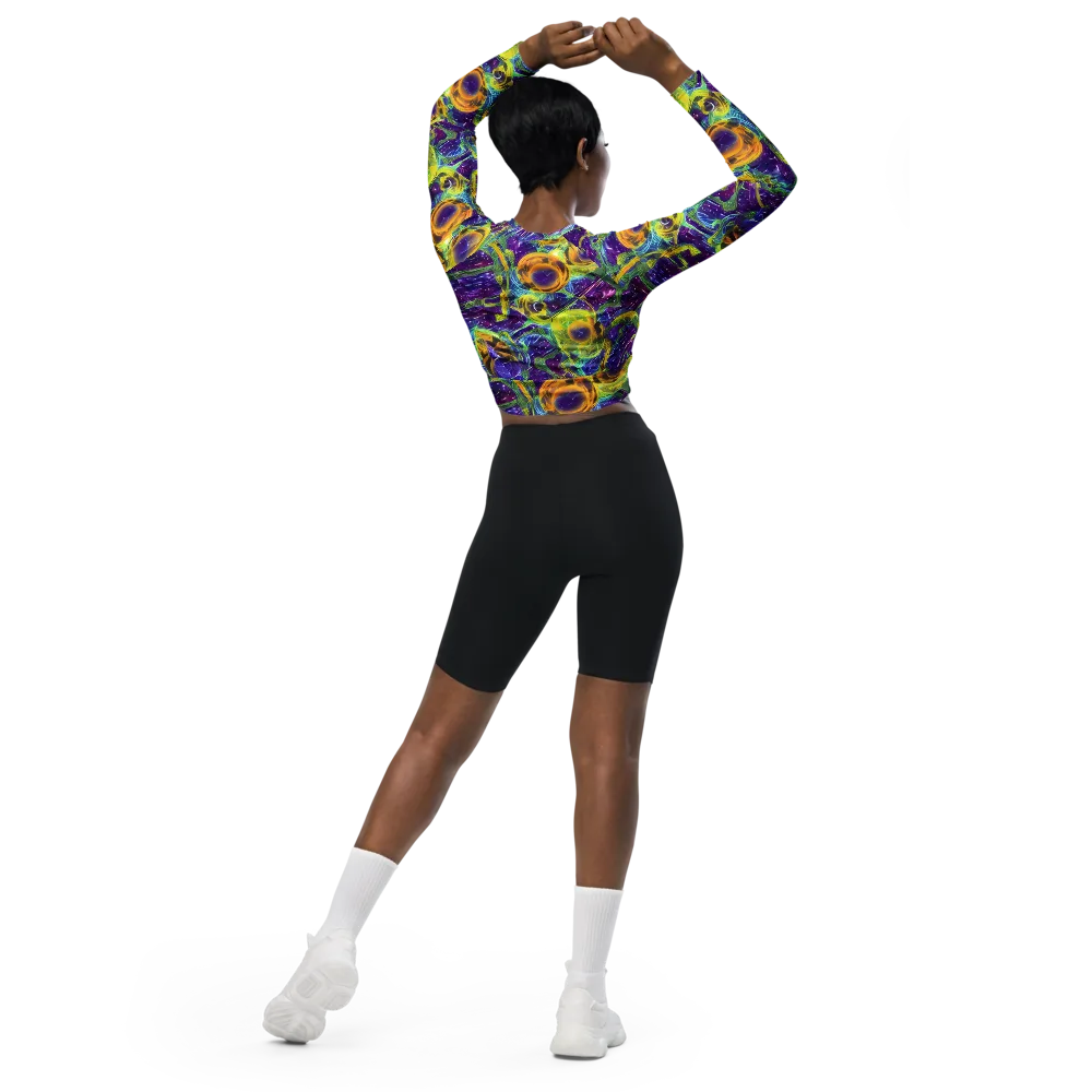 Electric Nectar on Long Sleeve Crop Top — Back