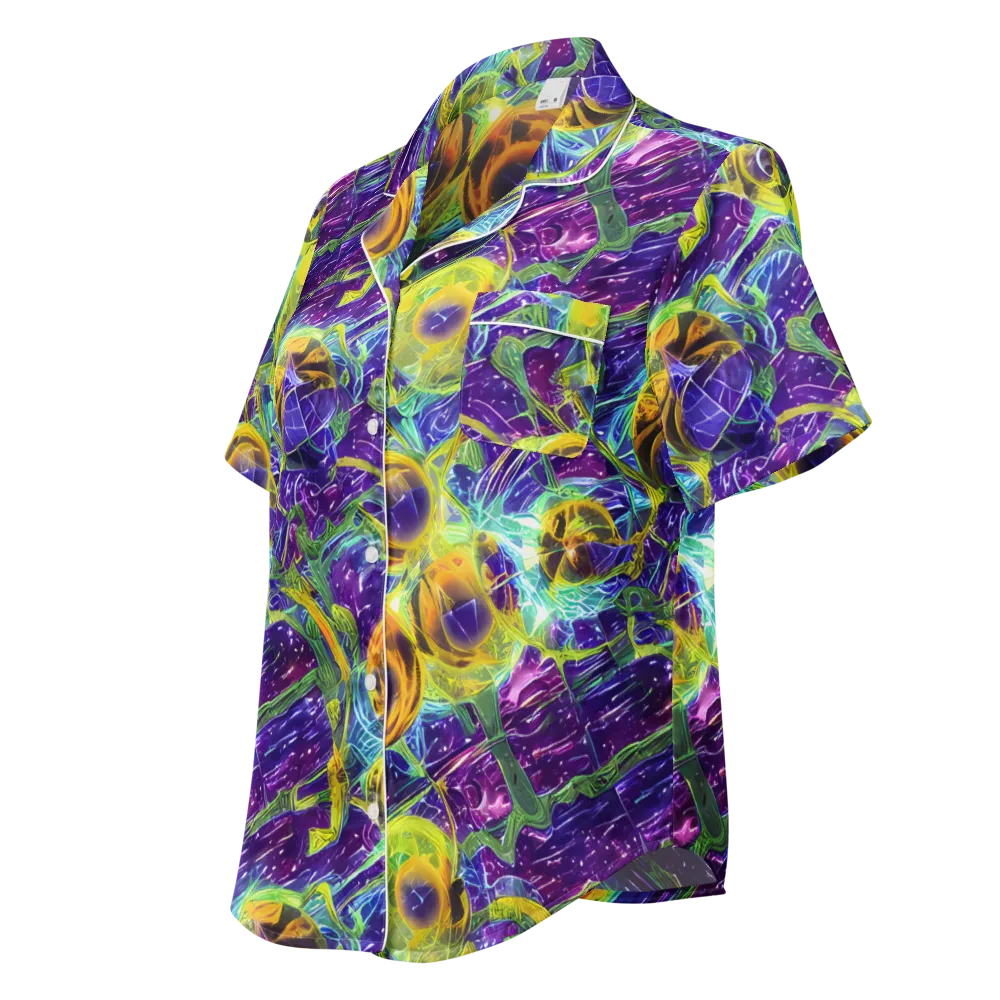 Electric Nectar on Women's Short Sleeve Pajama Top — Left Front