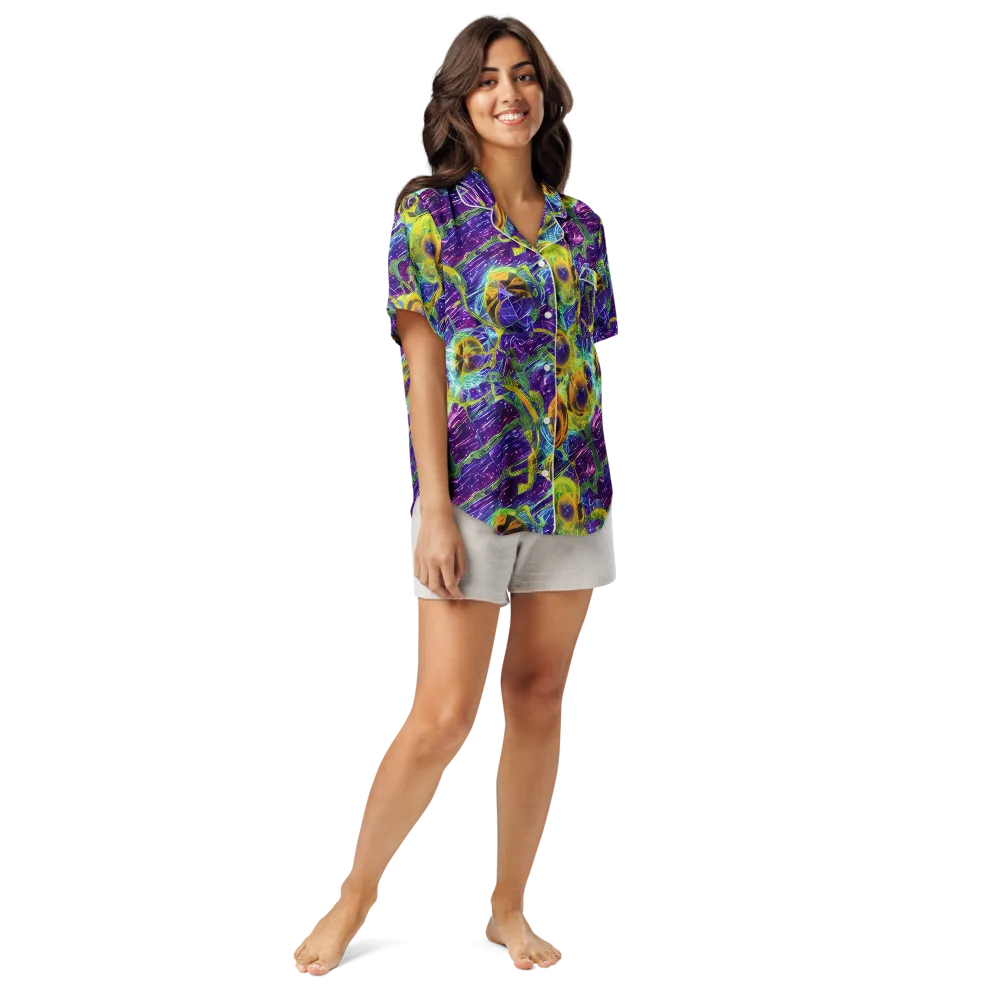 Electric Nectar on Women's Short Sleeve Pajama Top — Front