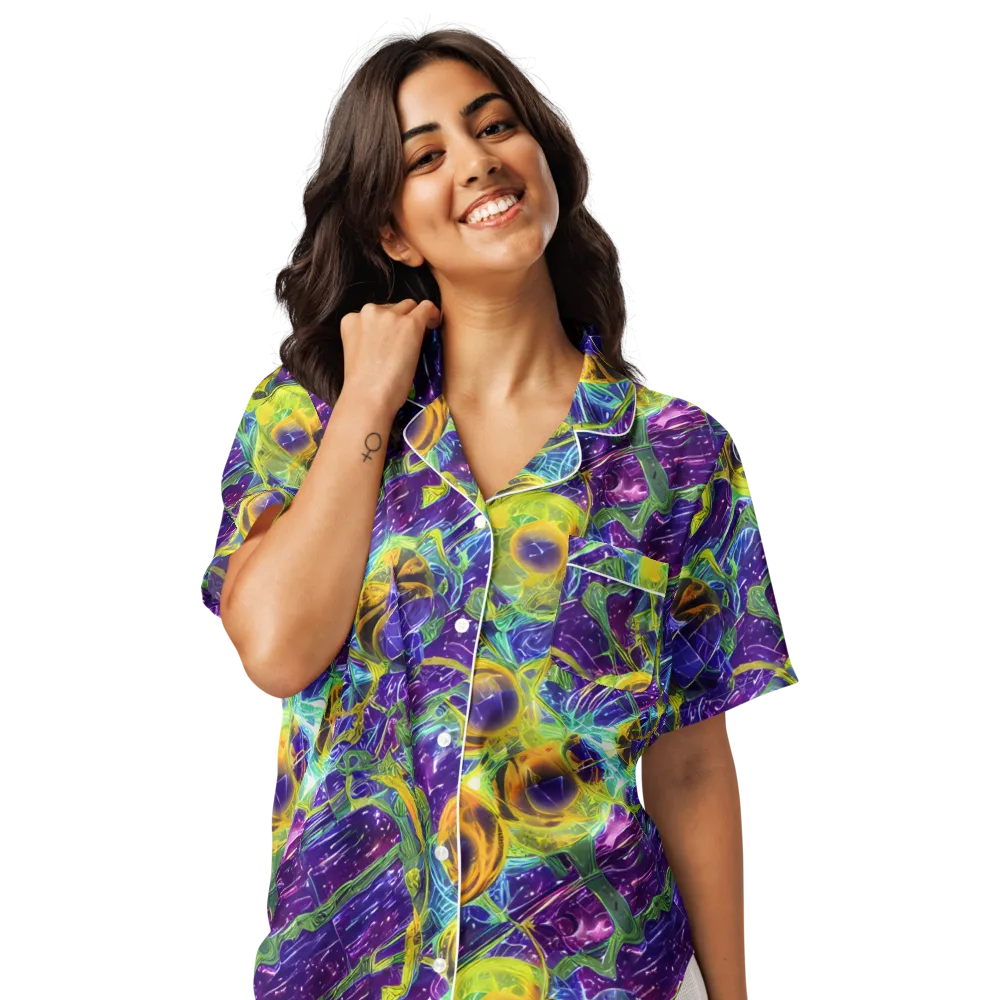 Electric Nectar on Women's Short Sleeve Pajama Top — Front