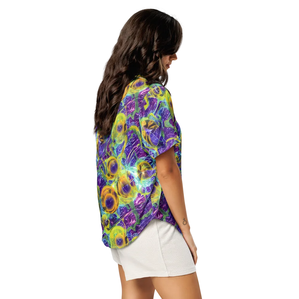Electric Nectar on Women's Short Sleeve Pajama Top — Right Back