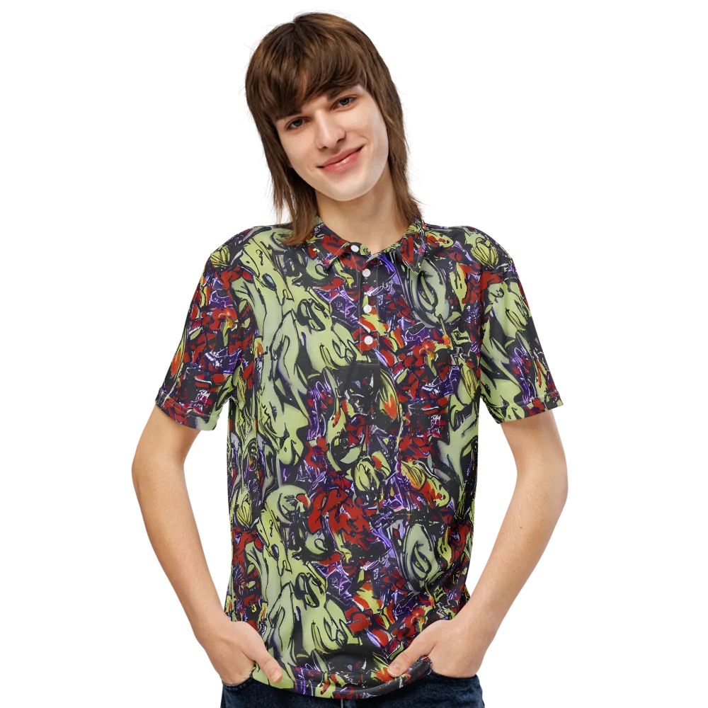 Molten Sketch on Men's Slim Fit Polo Shirt — Front