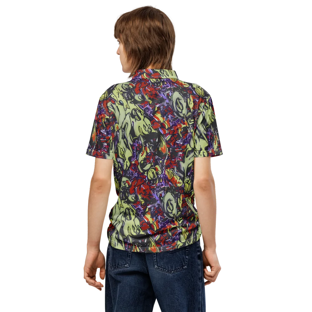 Molten Sketch on Men's Slim Fit Polo Shirt — Back