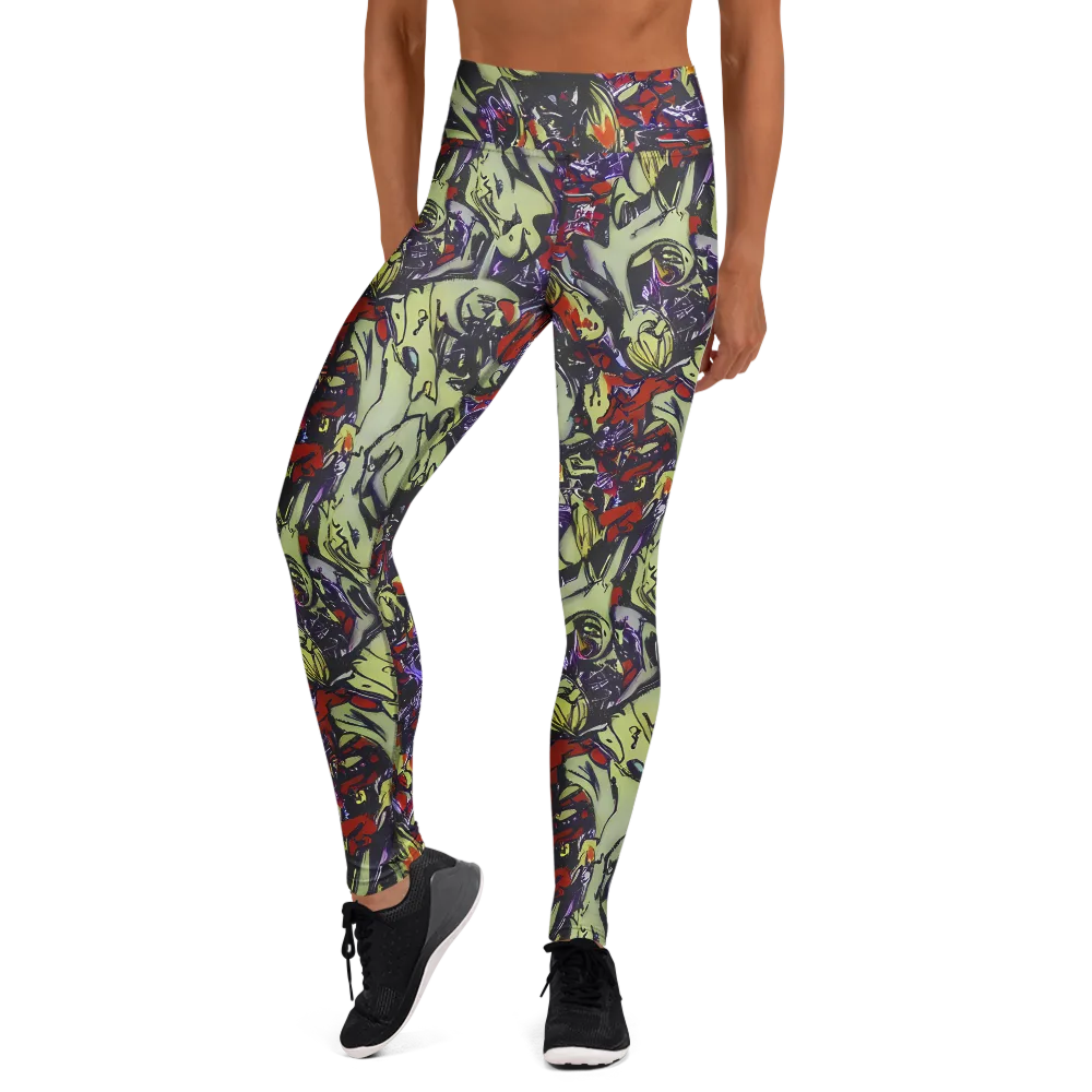 Molten Sketch on Yoga Leggings — Front
