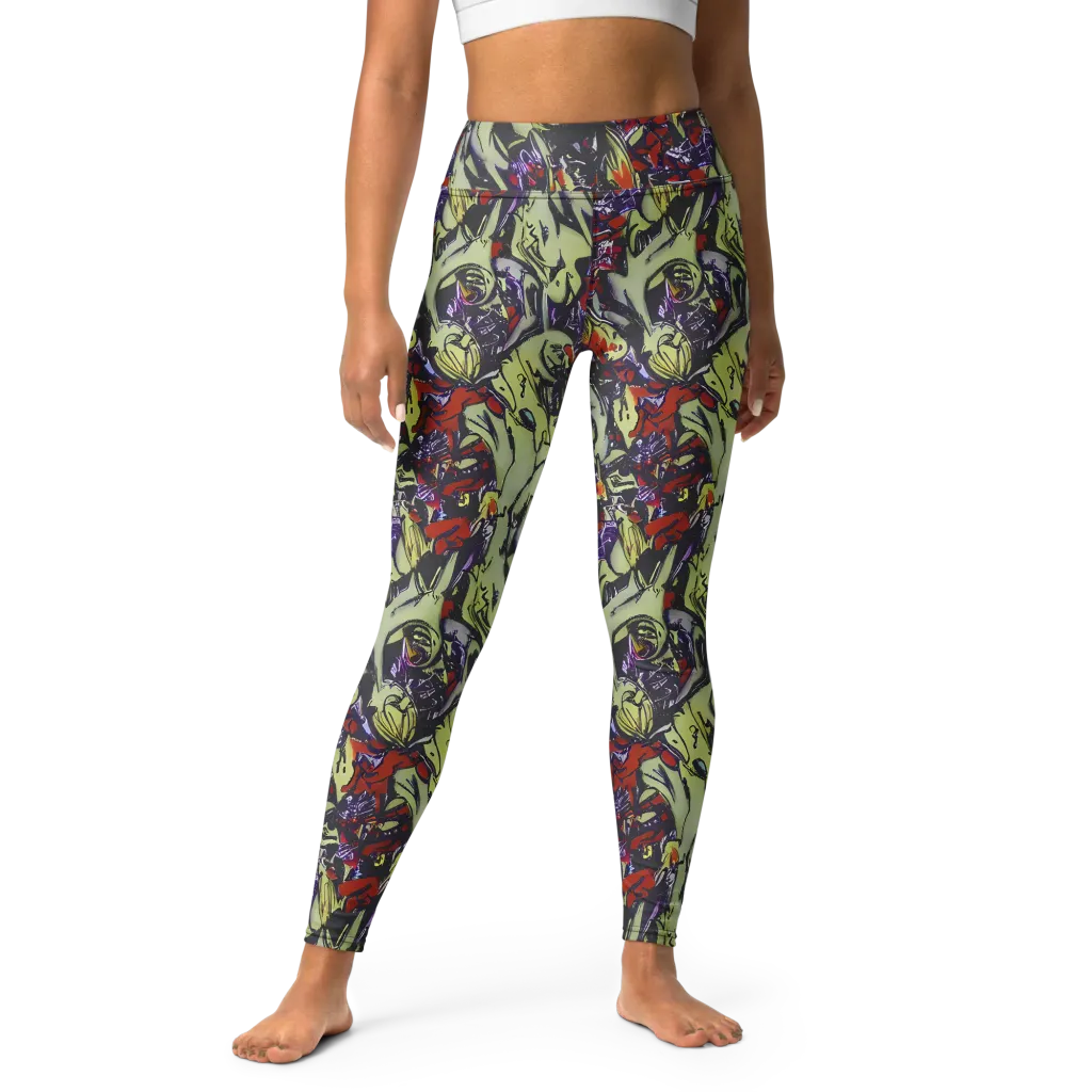 Molten Sketch on Yoga Leggings — Front