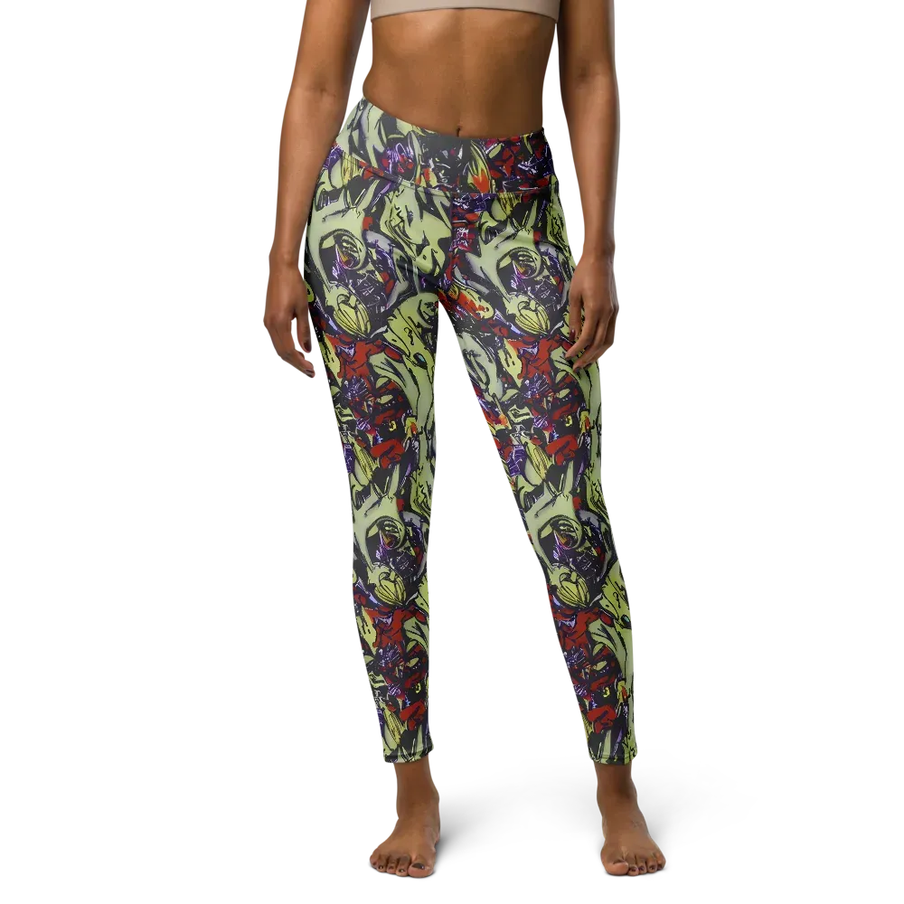 Molten Sketch on Yoga Leggings — Front
