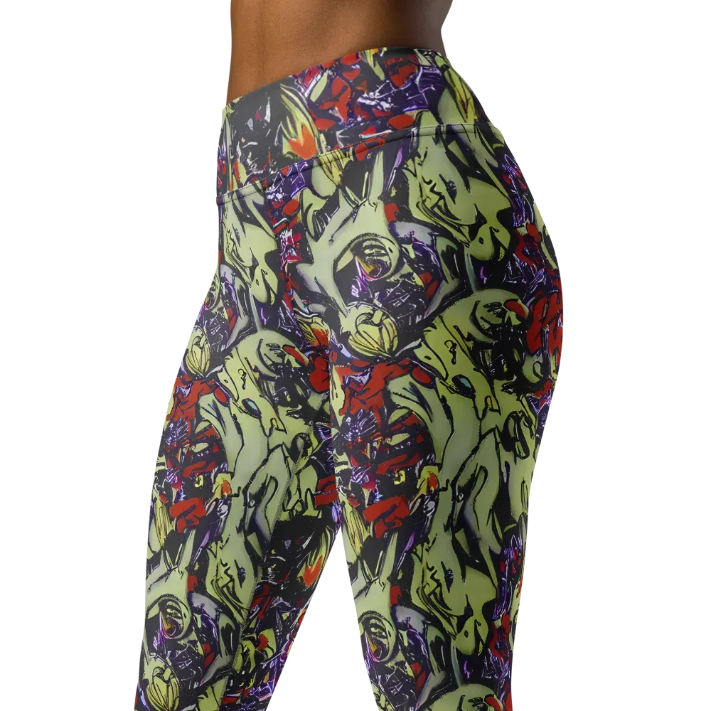 Molten Sketch on Yoga Leggings — Left Front