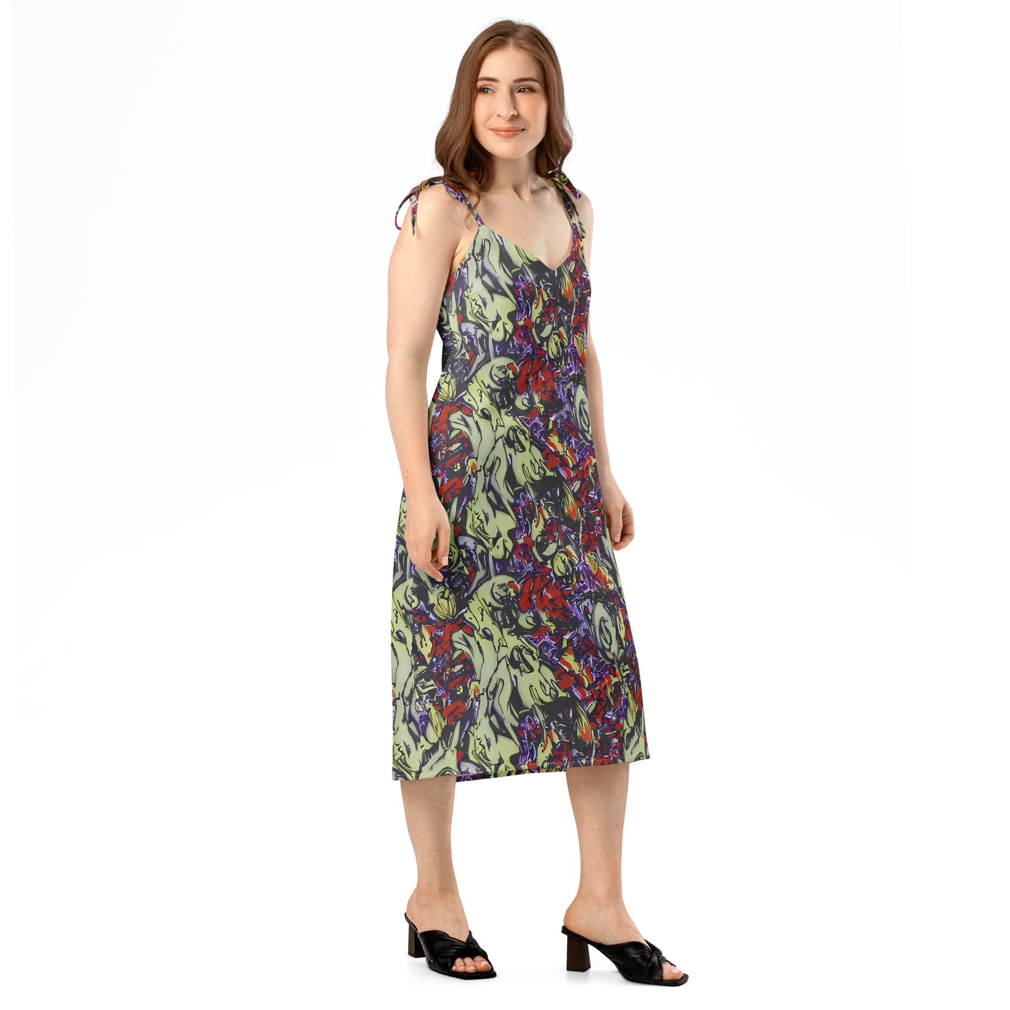 Molten Sketch on Slip Dress — Right Front