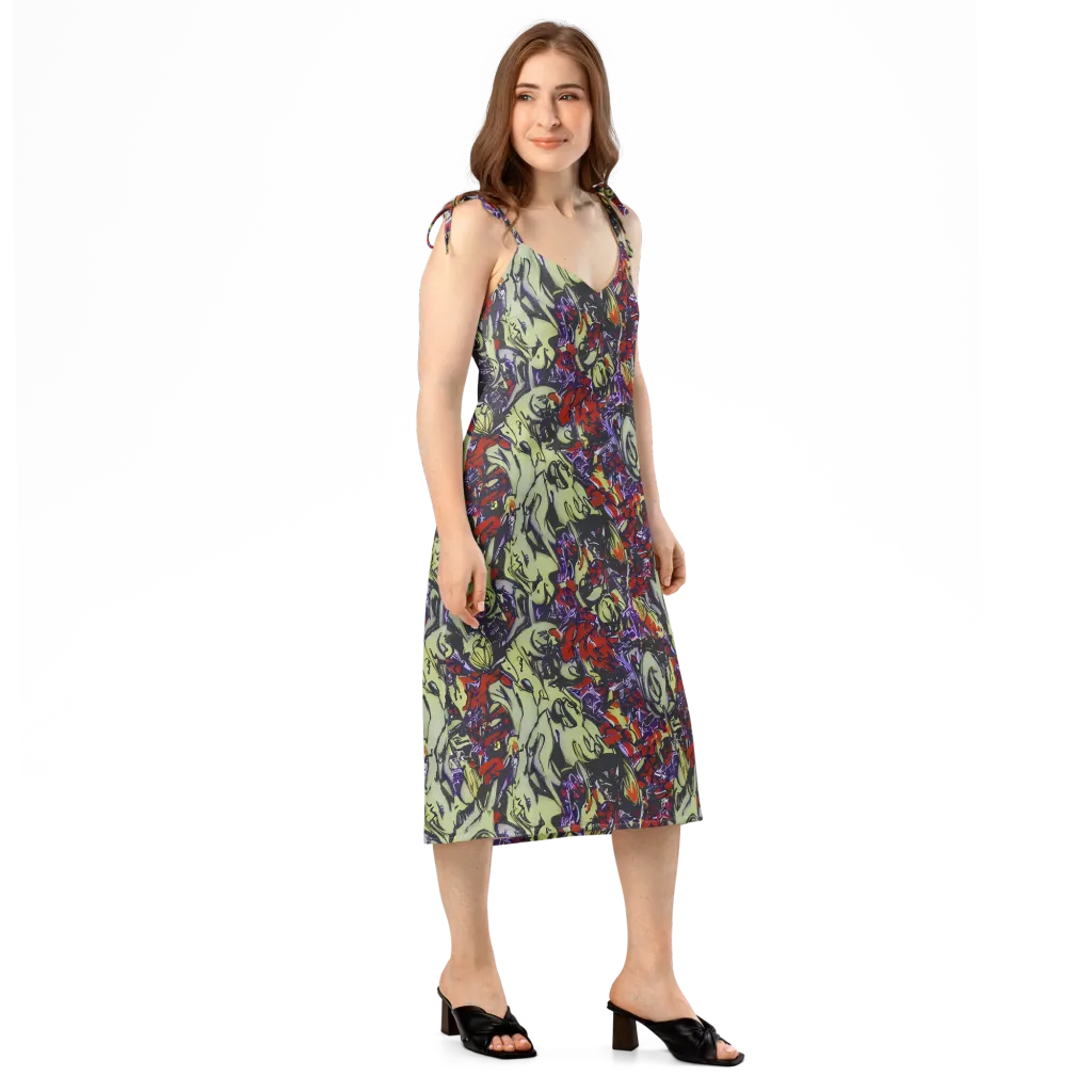 Molten Sketch on Slip Dress — Right Front