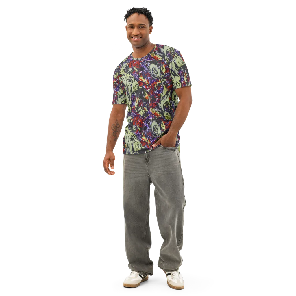 Molten Sketch on Men's Cotton Crew Neck T-Shirt — Front