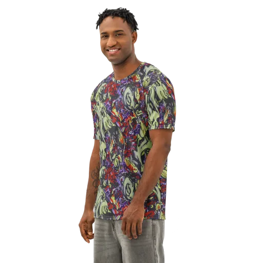 Molten Sketch on a Men's Cotton Crew Neck T-Shirt