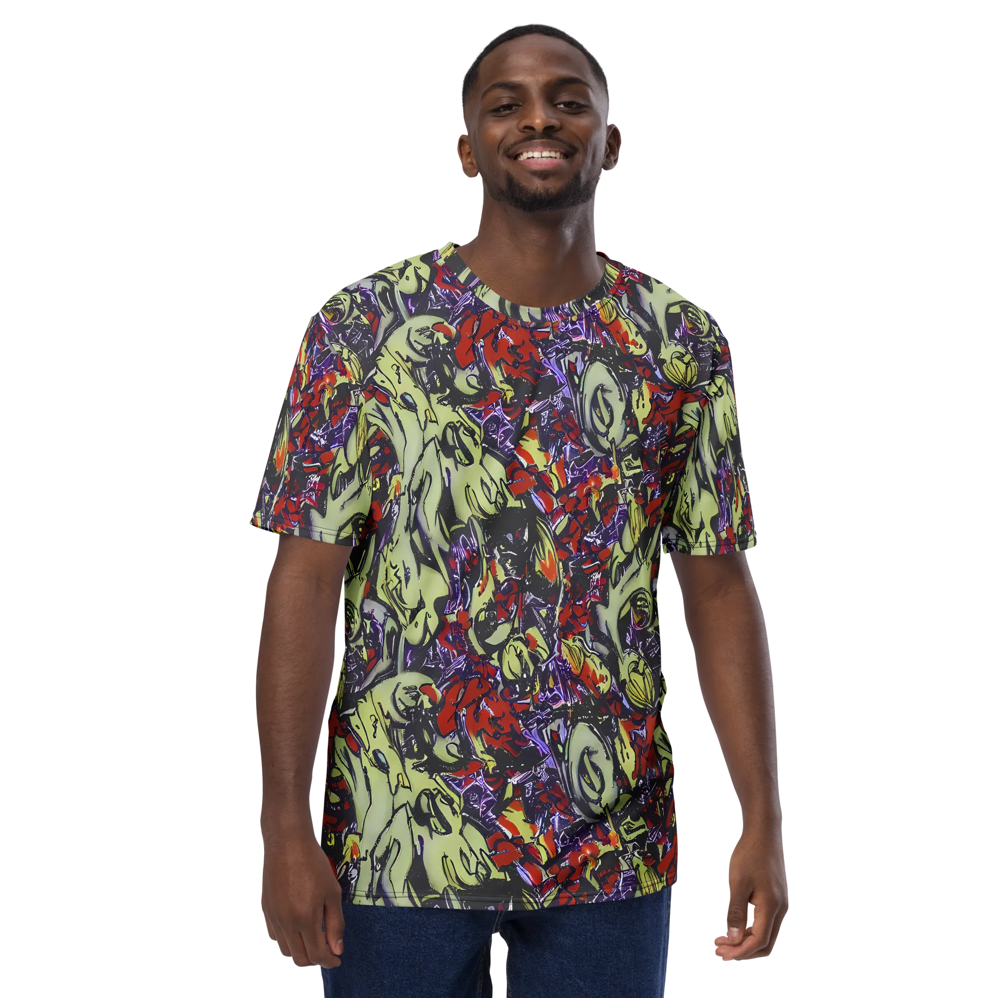 Molten Sketch on Men's Crew Neck T-Shirt — Front