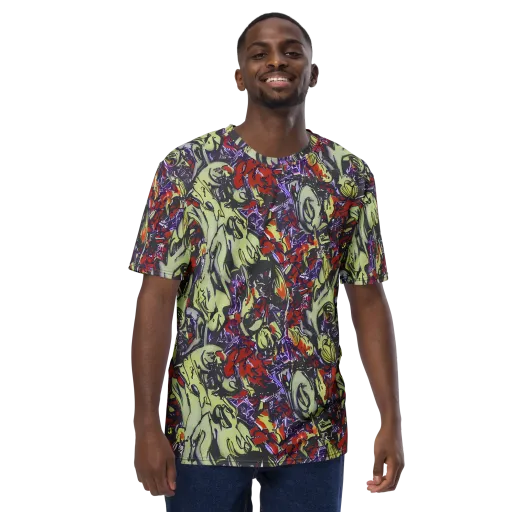 Molten Sketch on a Men's Crew Neck T-Shirt