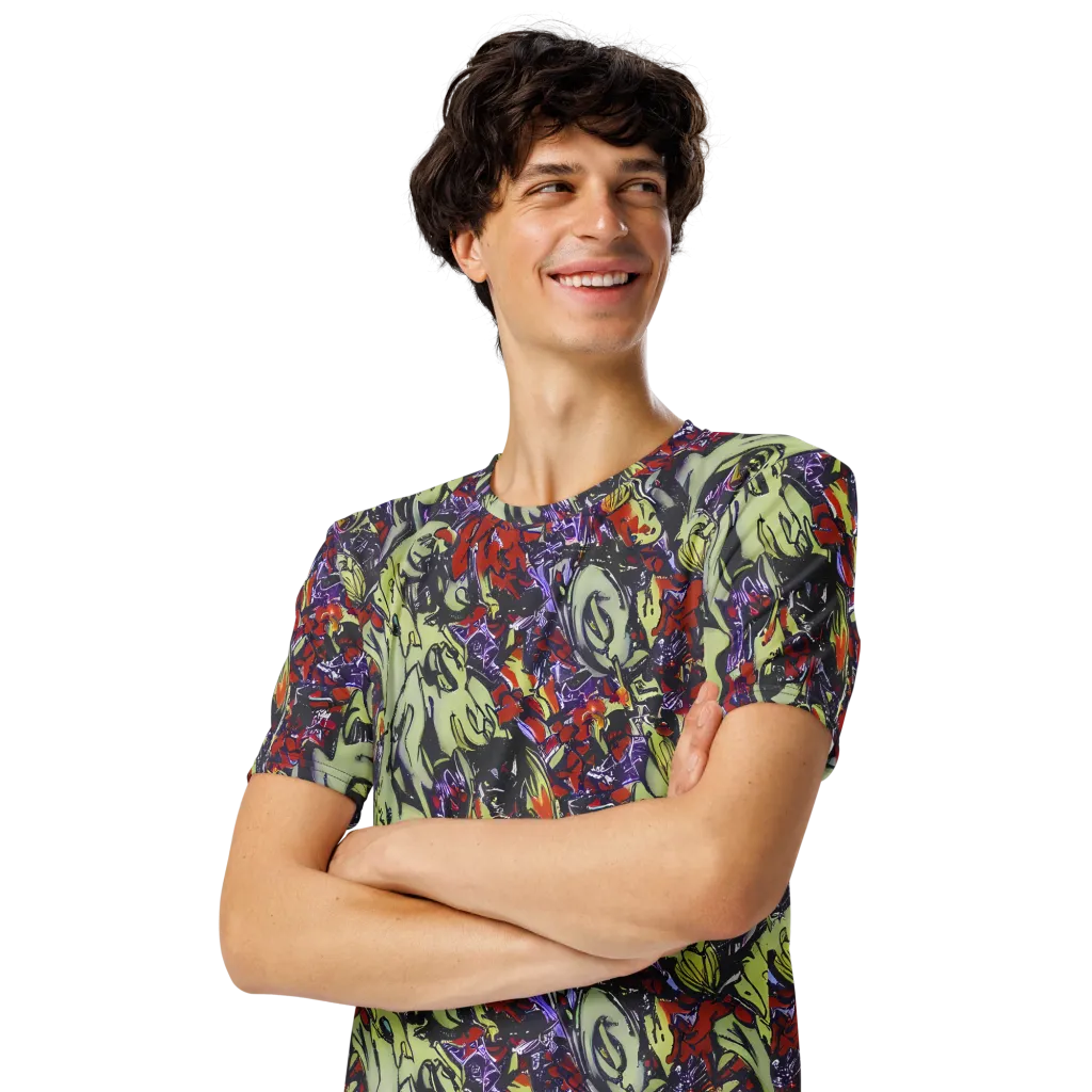 Molten Sketch on Men's Crew Neck T-Shirt — Left Front
