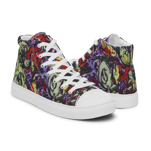 Molten Sketch on a Men's High Top Canvas Shoes