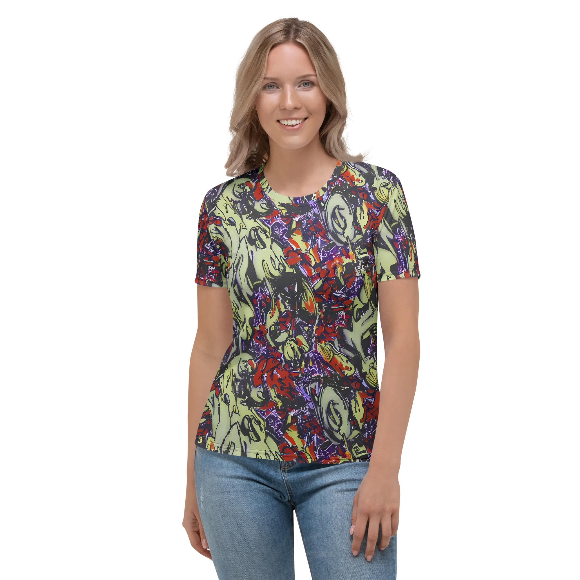 Molten Sketch on Women's Crew Neck T-Shirt — Front