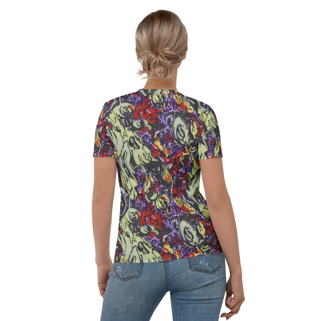 Molten Sketch on Women's Crew Neck T-Shirt — Back