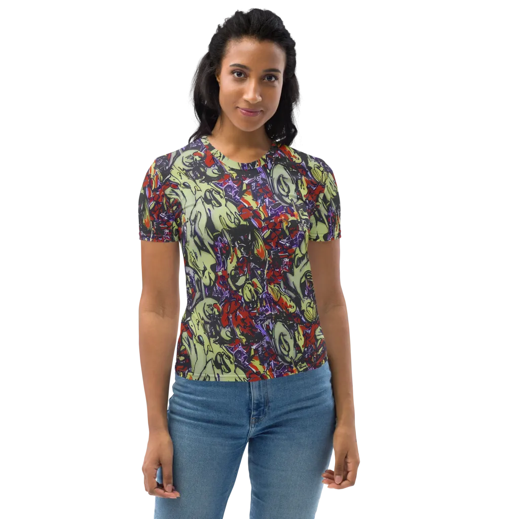 Molten Sketch on Women's Crew Neck T-Shirt — Front