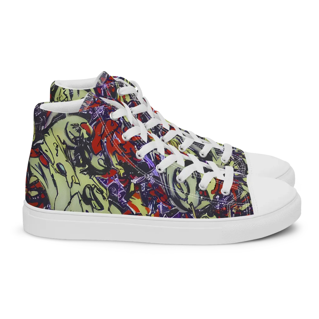 Molten Sketch on Women's High Top Canvas Shoes — Right