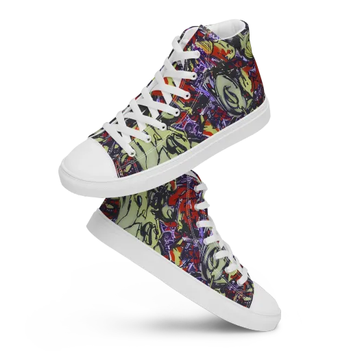 Molten Sketch on a Women's High Top Canvas Shoes