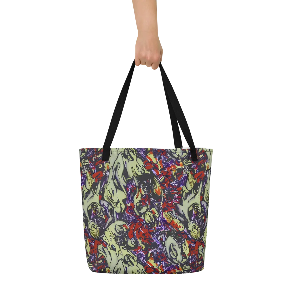 Molten Sketch on Large Tote Bag W/ Pocket — Front