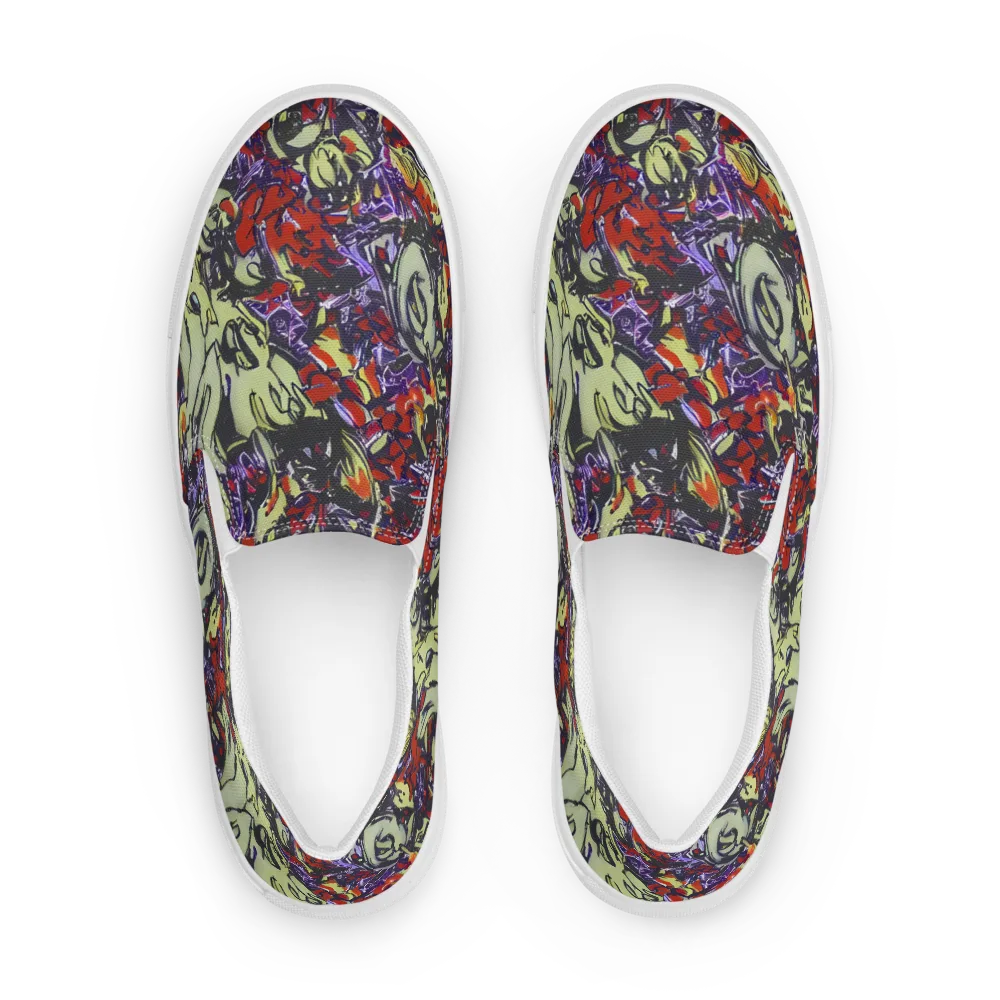 Molten Sketch on Women's Slip-On Canvas Shoes — Front