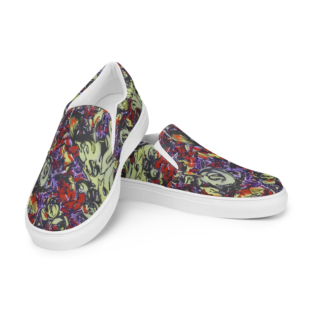 Molten Sketch on Women's Slip-On Canvas Shoes — Left Front
