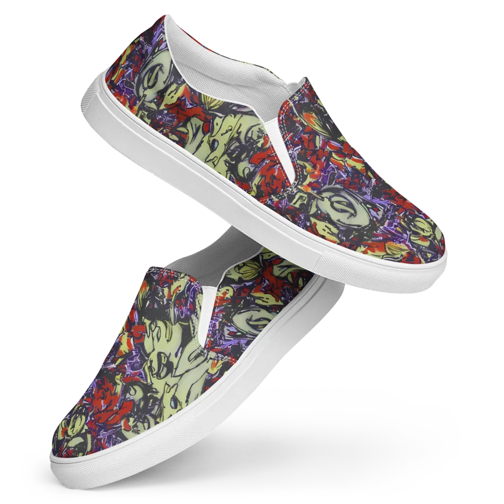 Molten Sketch on Women's Slip-On Canvas Shoes — Front