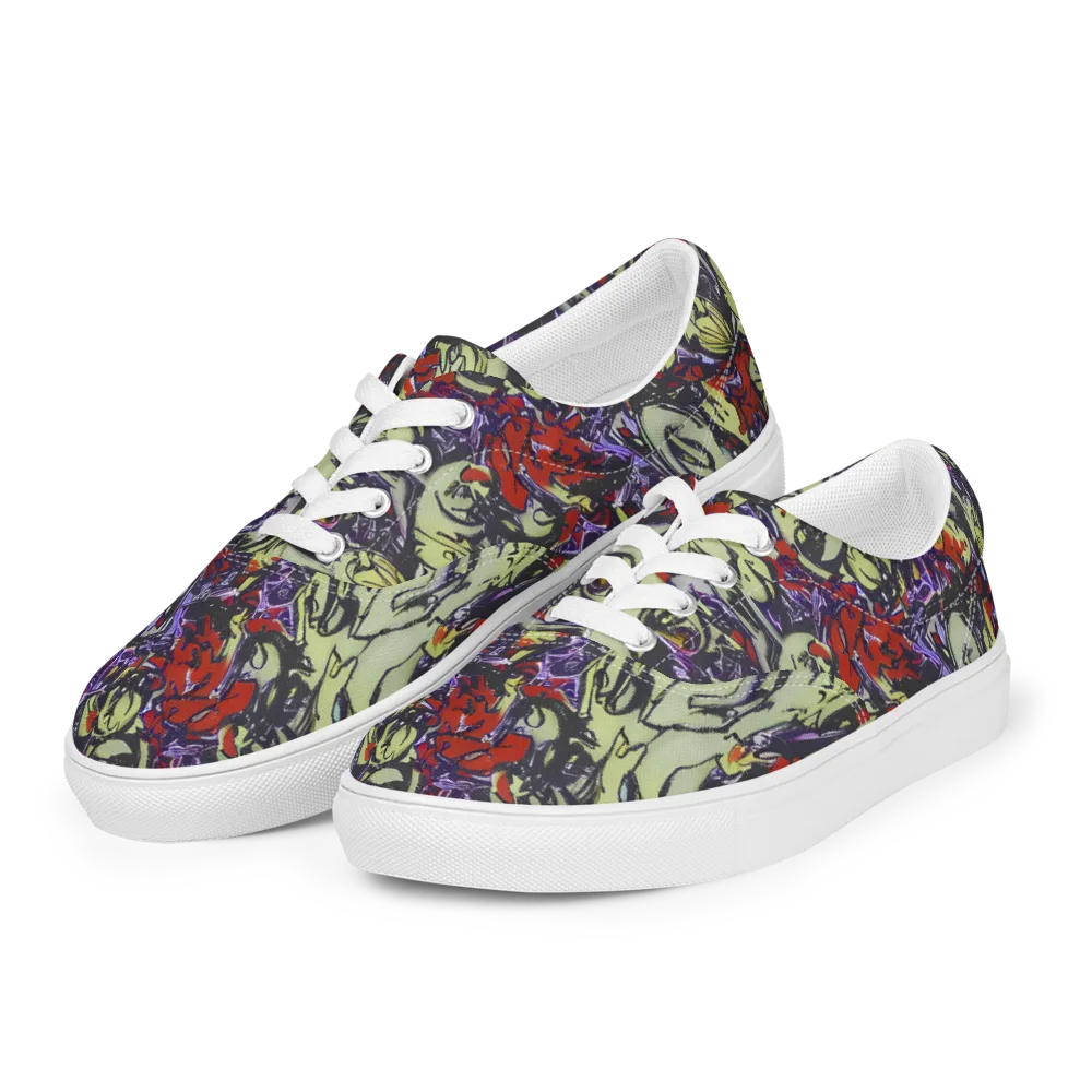 Molten Sketch on Men's Lace-Up Canvas Shoes — Left Front