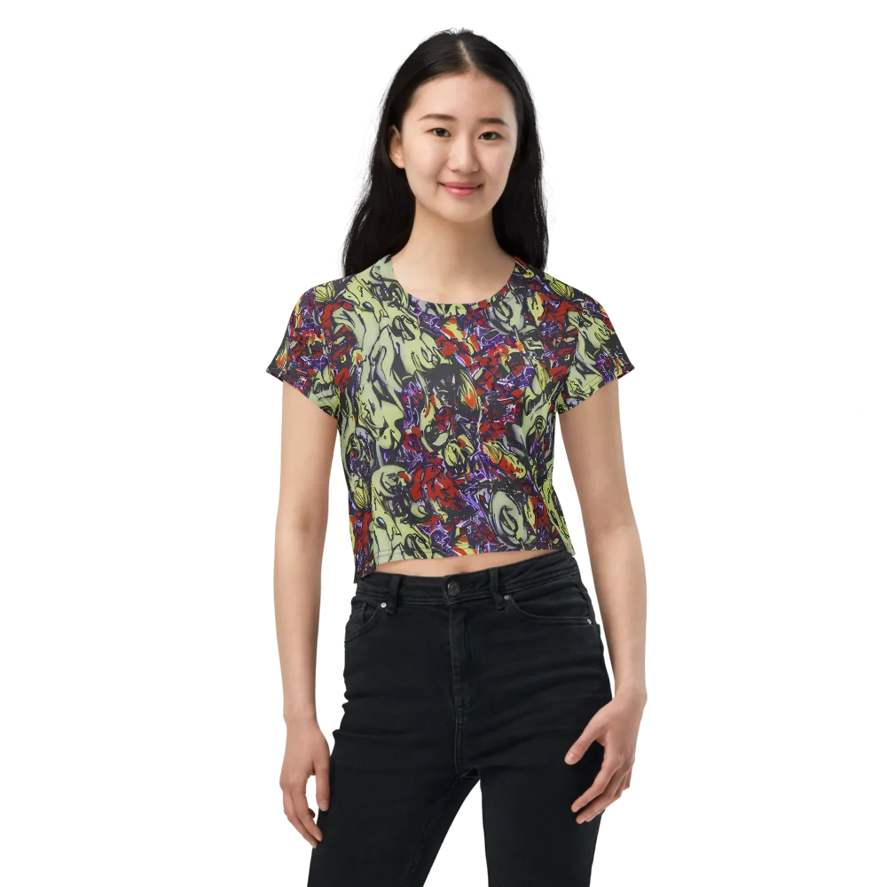 Molten Sketch on Crop Tee — Front