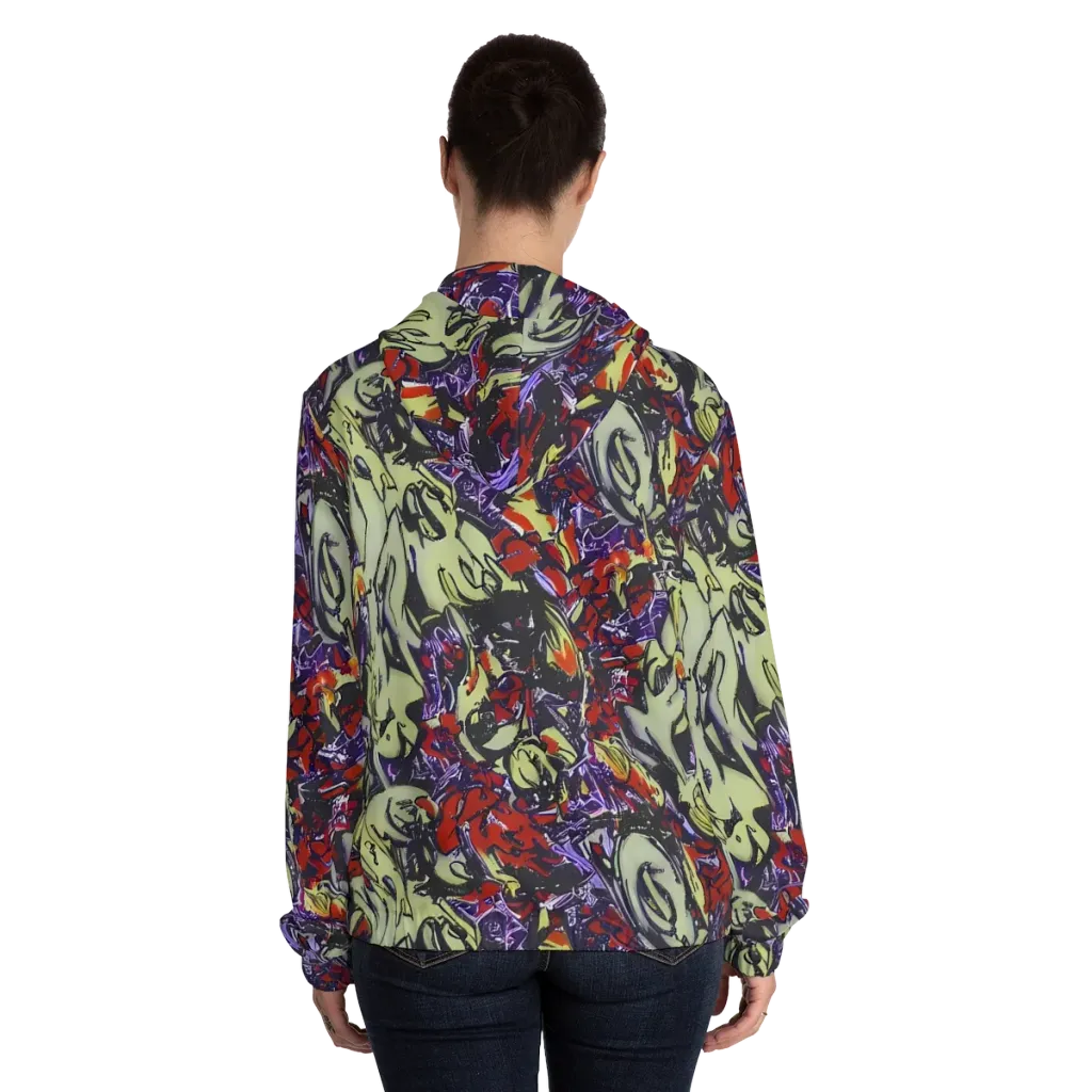 Molten Sketch on Women's Full-Zip Hoodie — Back On Person