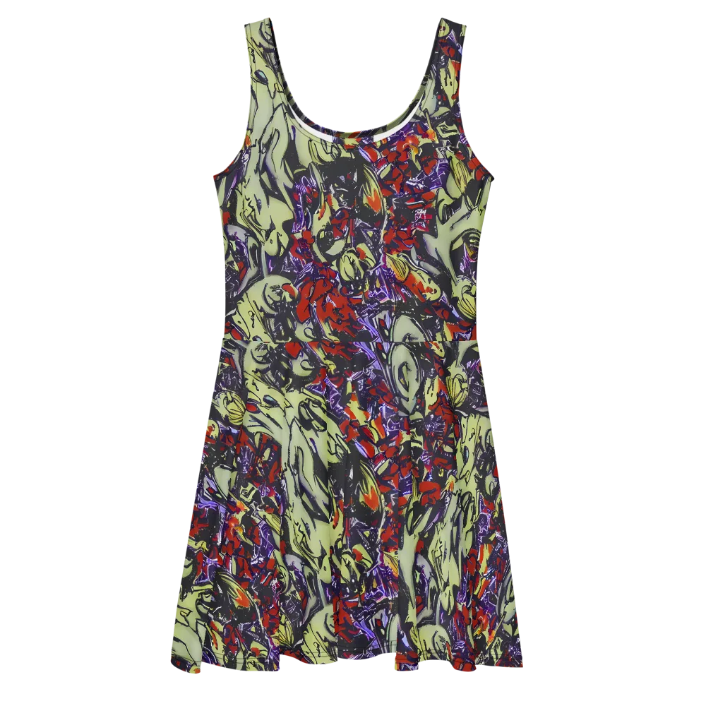 Molten Sketch on Skater Dress — Front