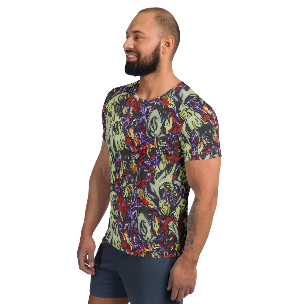 Molten Sketch on Men's Athletic T-Shirt — Left