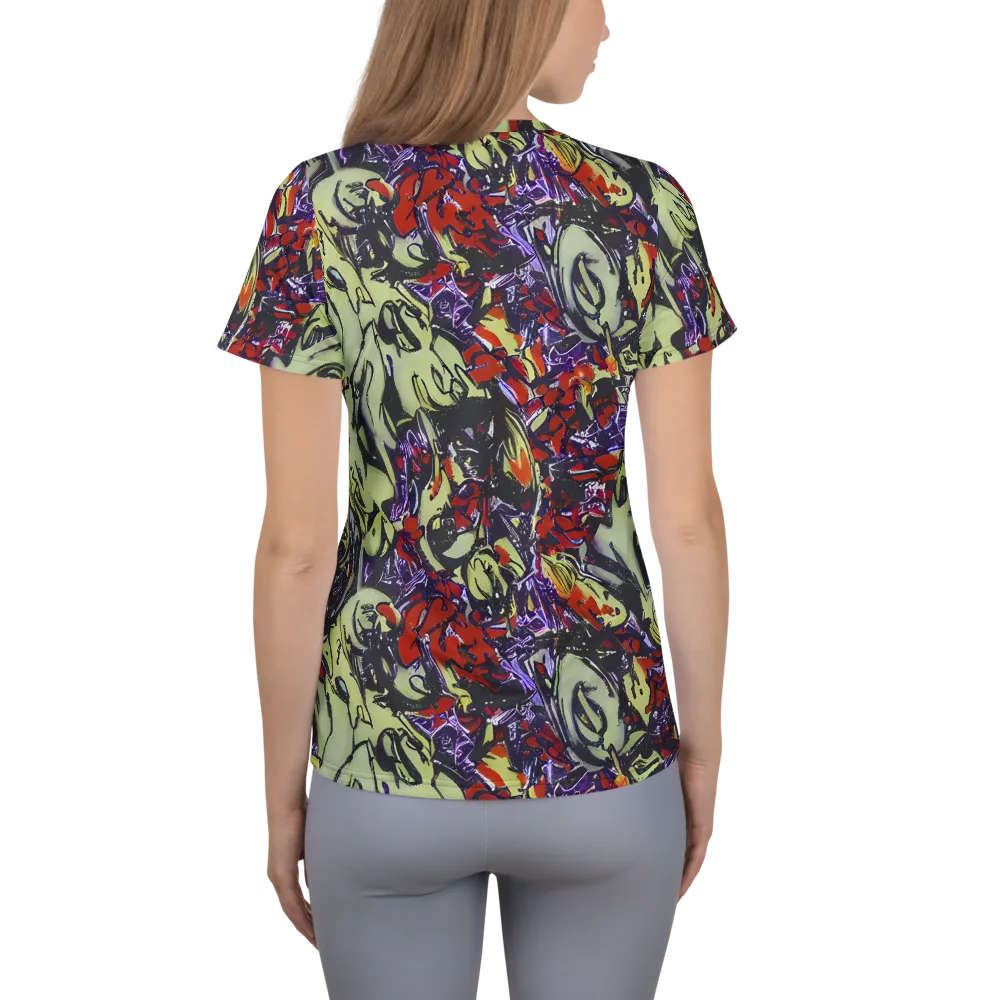 Molten Sketch on Women's Athletic T-Shirt — Back