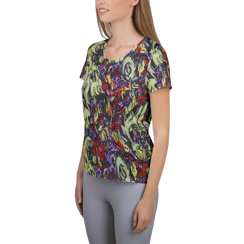 Molten Sketch on Women's Athletic T-Shirt — Left