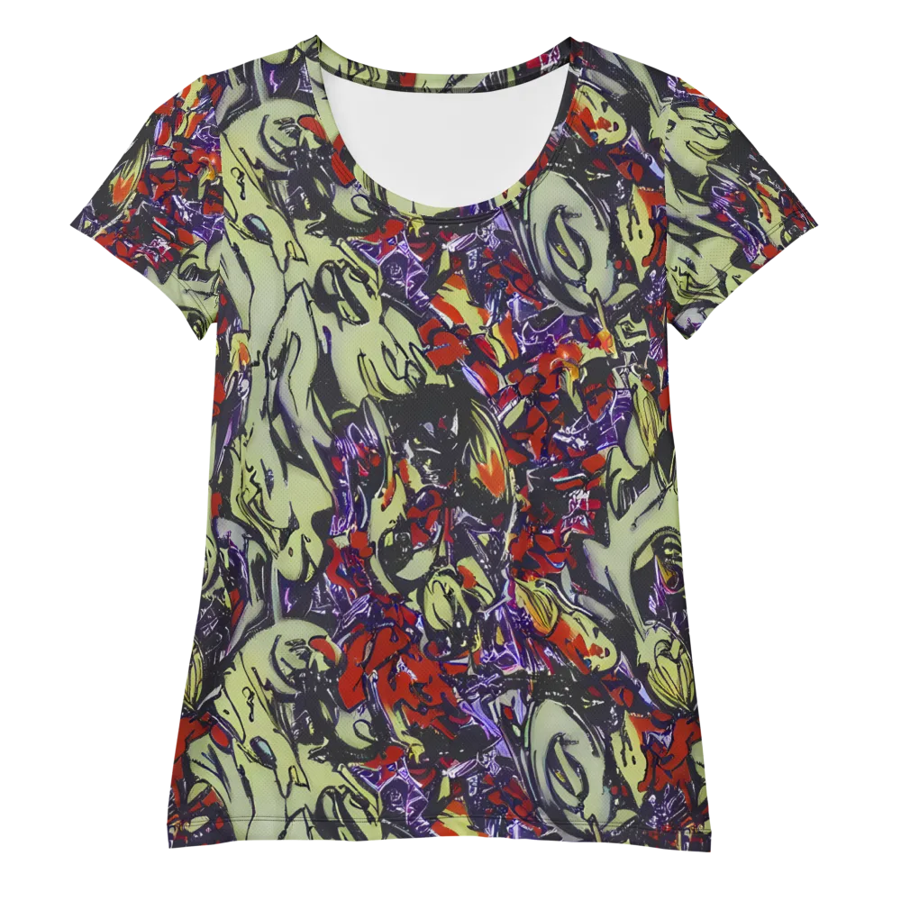 Molten Sketch on Women's Athletic T-Shirt — Front